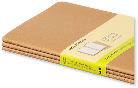 MOLESKINE Notizheft Cahier A5 500-7 blanko, natur 3 Stück