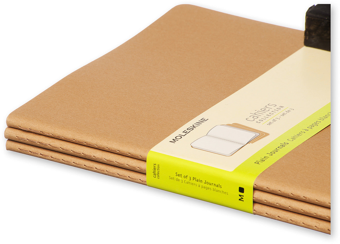 MOLESKINE Notizheft Cahier XL 25x19cm 506-9 blanko, natur 3 Stück