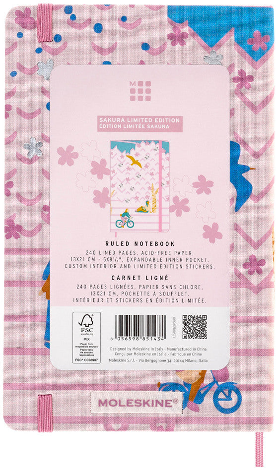 MOLESKINE Notizbuch SAKURA 13x21cm 56598851434 rosa, liniert, 240 Blatt, HC