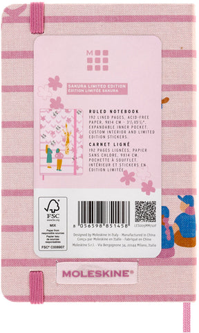MOLESKINE Notizbuch SAKURA 9x14cm 56598851458 rosa, liniert, 192 Blatt, HC