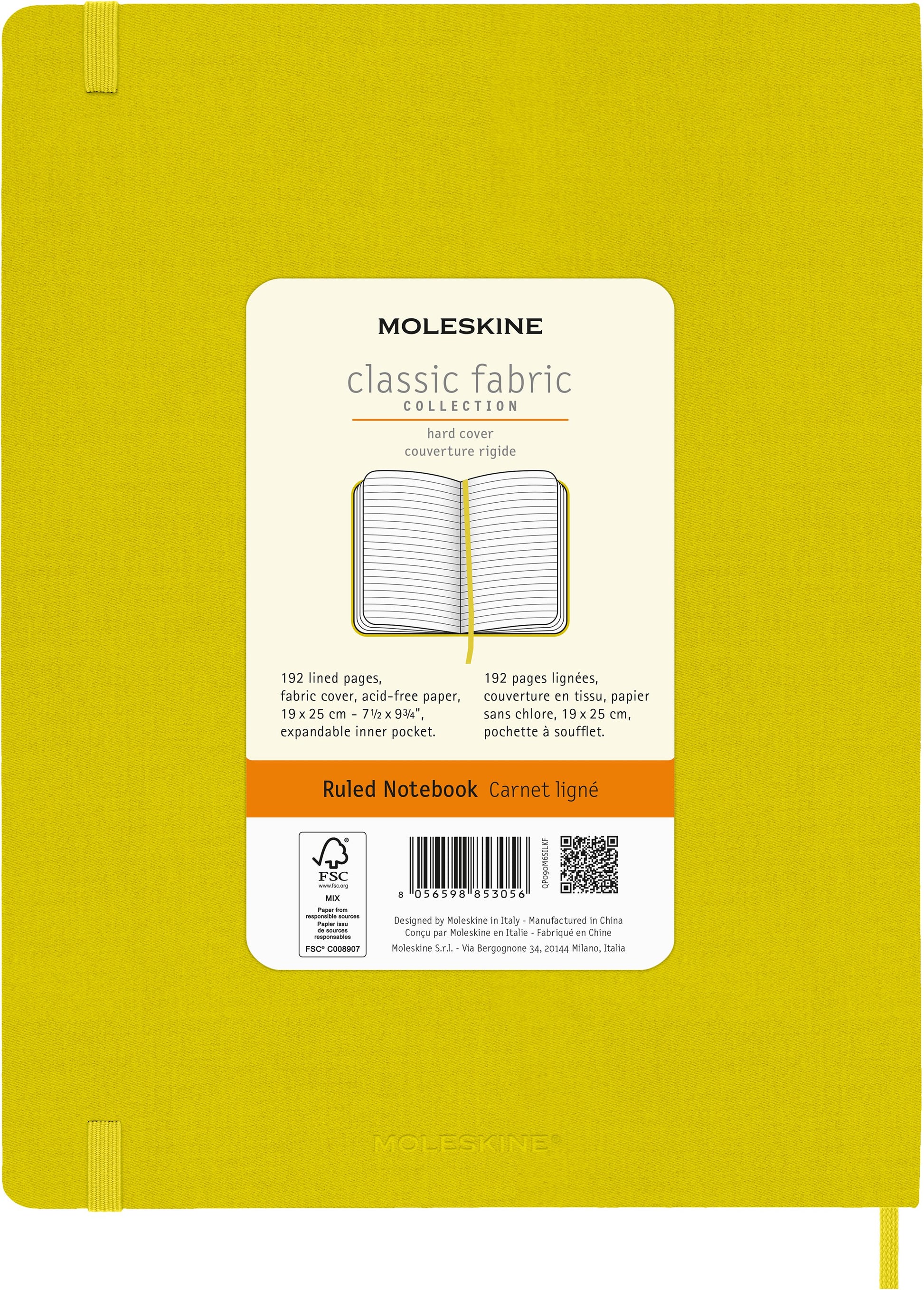 MOLESKINE Notizbuch Color 25x19cm 56598853056 gelb, liniert, 192 Blatt, HC