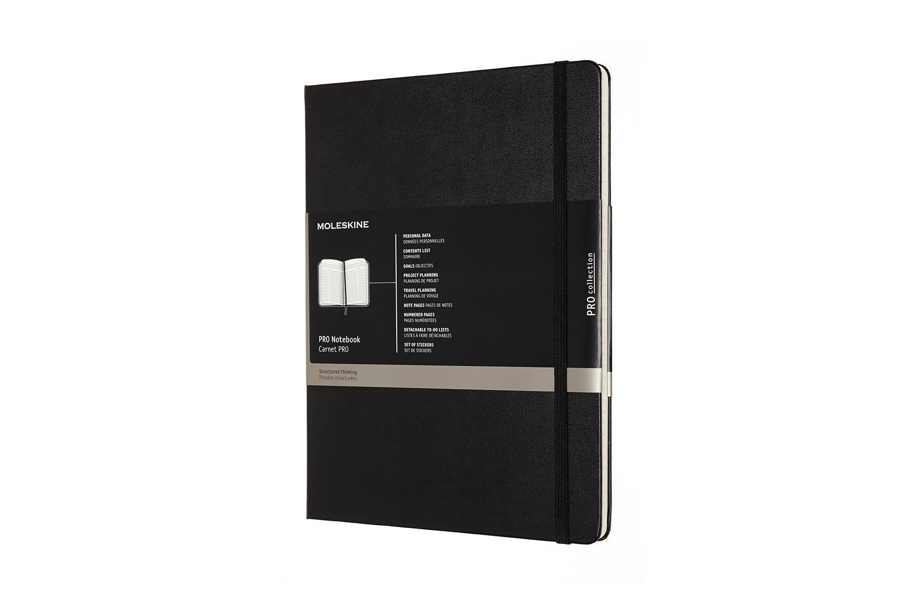 MOLESKINE Notizbuch Pro 25x1,5x19cm 620800 schwarz, 192 Seiten