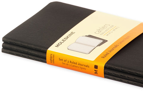 MOLESKINE Notizheft Cahier A6 704895 liniert, schwarz 3 Stück