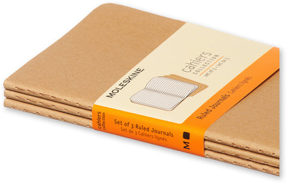 MOLESKINE Notizheft Cahier A6 704925 liniert, natur 3 Stück