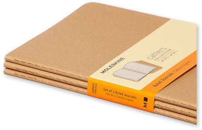 MOLESKINE Notizheft Cahier A5 704987 liniert, natur 3 Stück