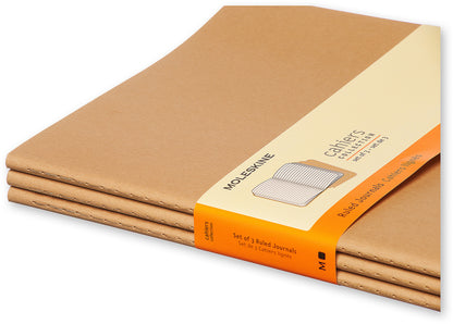 MOLESKINE Notizheft Cahier XL 25x19cm 705045 liniert, natur 3 Stück