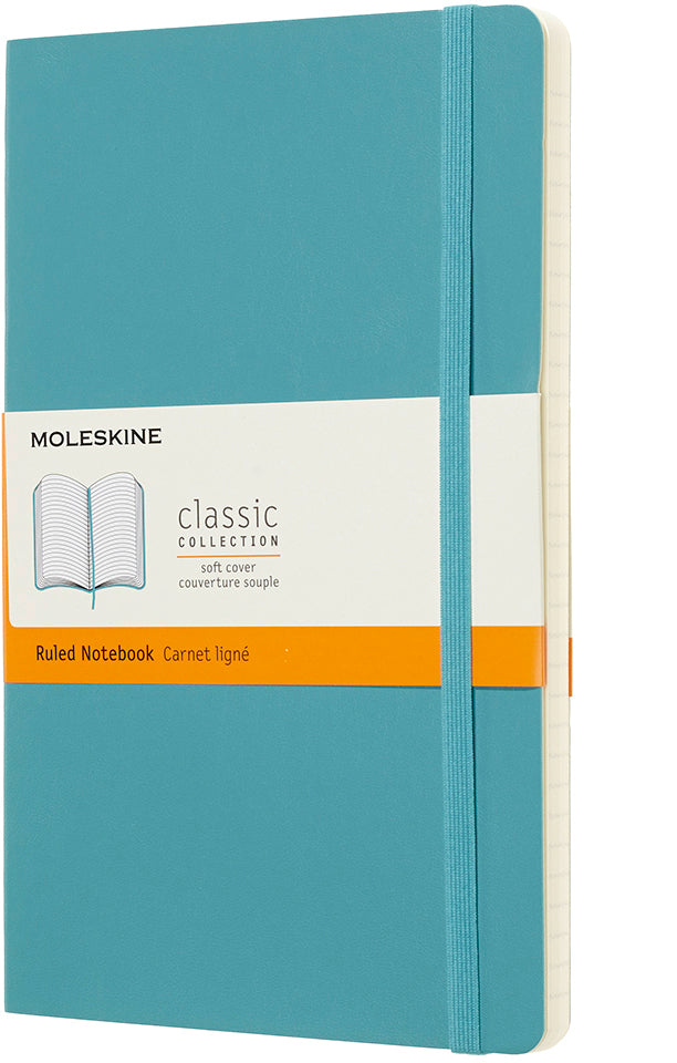MOLESKINE Notizbuch L/A5 715505 liniert, SC, Riff Blau