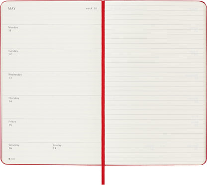 MOLESKINE Wochen-Notizkalender 25/26 8056999275402 18M liniert HC rot 13x21cm