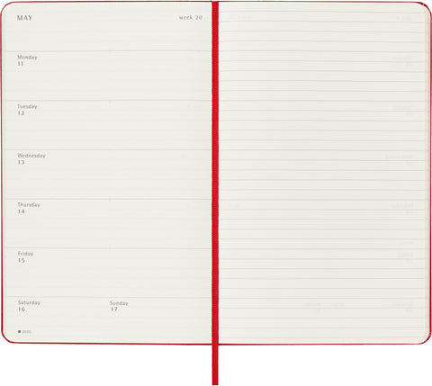 MOLESKINE Wochen-Notizkalender 25/26 8056999275402 18M liniert HC rot 13x21cm