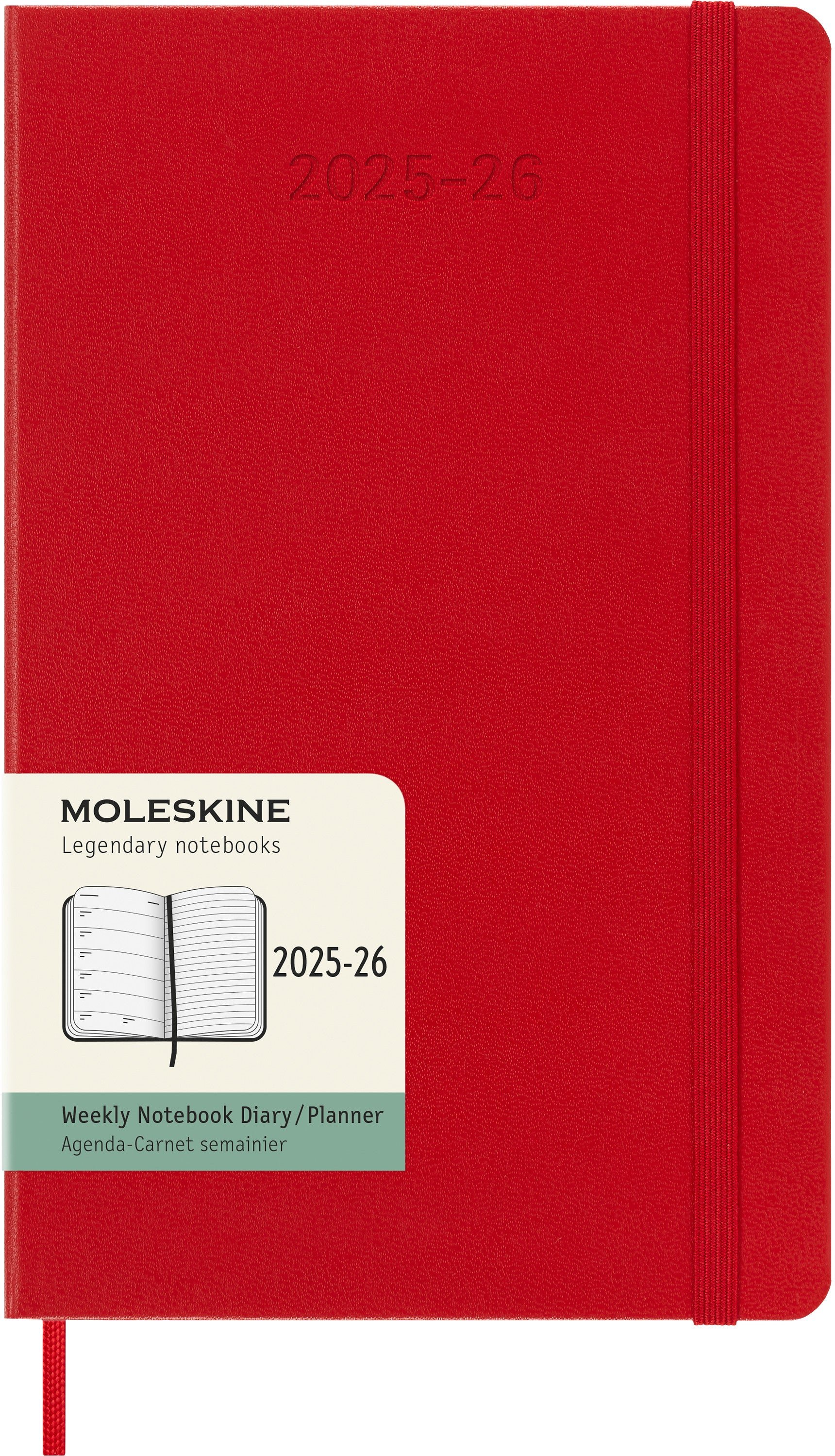 MOLESKINE Wochen-Notizkalender 25/26 8056999275402 18M liniert HC rot 13x21cm