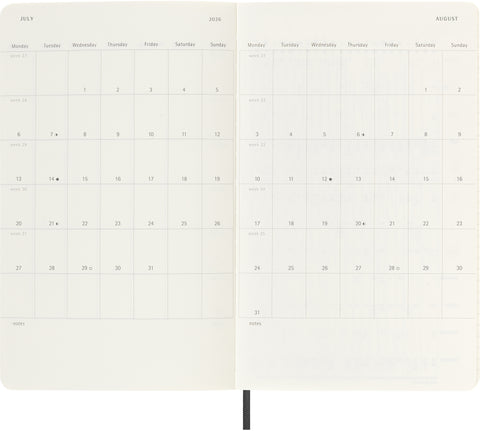 MOLESKINE Wochen-Notizkalender 25/26 8056999275426 18M liniert SC schwarz 13x21cm