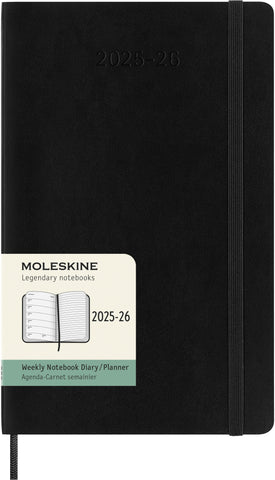 MOLESKINE Wochen-Notizkalender 25/26 8056999275426 18M liniert SC schwarz 13x21cm