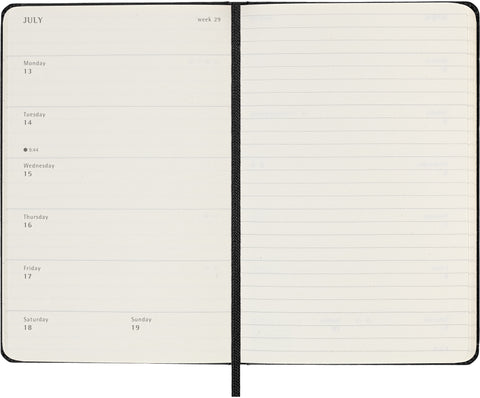 MOLESKINE Wochen-Notizkalender 25/26 8056999275440 18M liniert HC schwarz 9x14cm