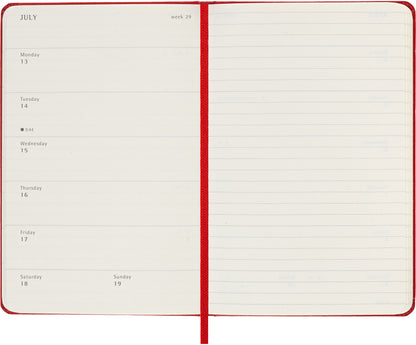 MOLESKINE Wochen-Notizkalender 25/26 8056999275457 18M liniert HC rot 9x14cm