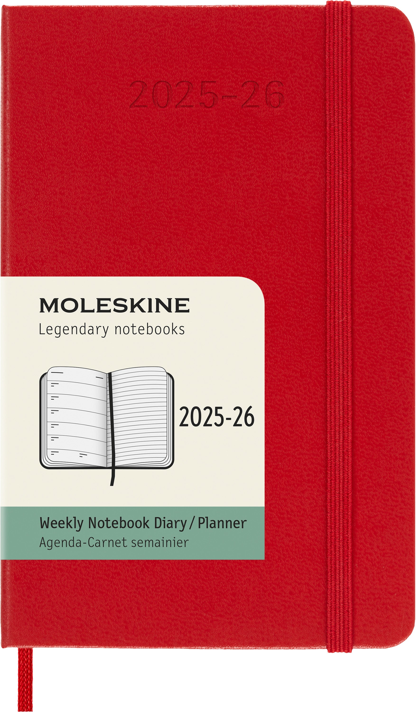 MOLESKINE Wochen-Notizkalender 25/26 8056999275457 18M liniert HC rot 9x14cm