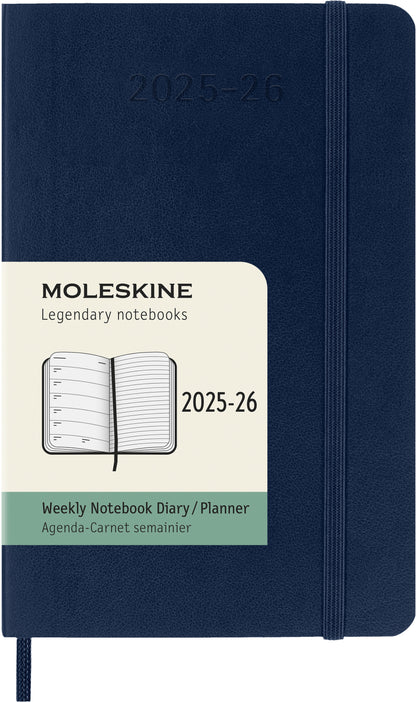 MOLESKINE Wochen-Notizkalender 25/26 8056999275464 18M liniert SC saphir 9x14cm