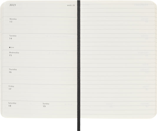 MOLESKINE Wochen-Notizkalender 25/26 8056999275471 18M liniert SC schwarz 9x14cm