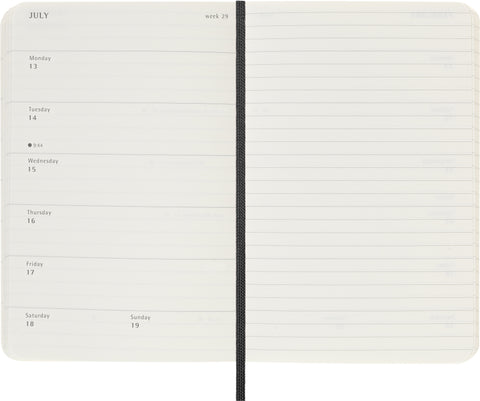 MOLESKINE Wochen-Notizkalender 25/26 8056999275471 18M liniert SC schwarz 9x14cm