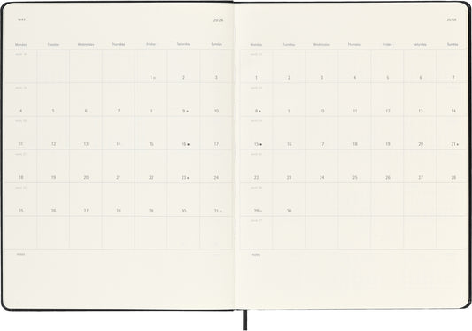 MOLESKINE Wochen-Notizkalender 25/26 8056999275488 18M liniert HC schwarz 19x25cm