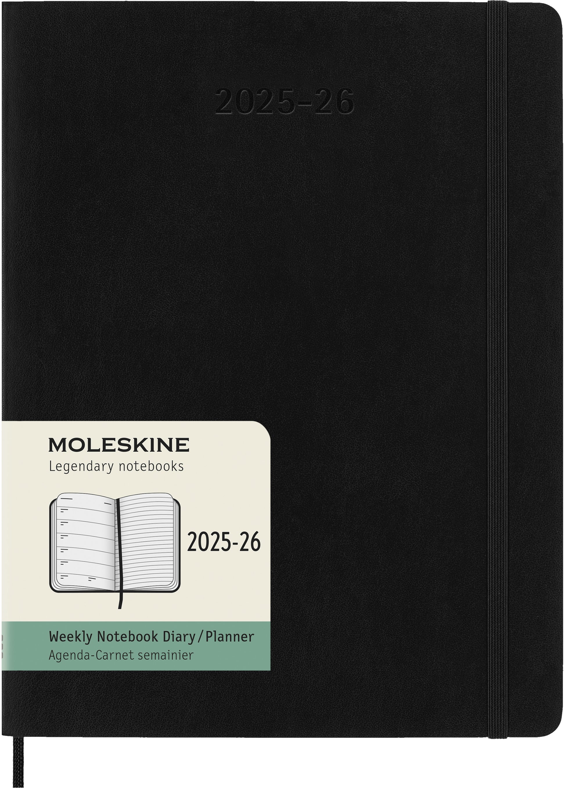 MOLESKINE Wochen-Notizkalender 25/26 8056999275495 18M liniert SC schwarz 19x25cm