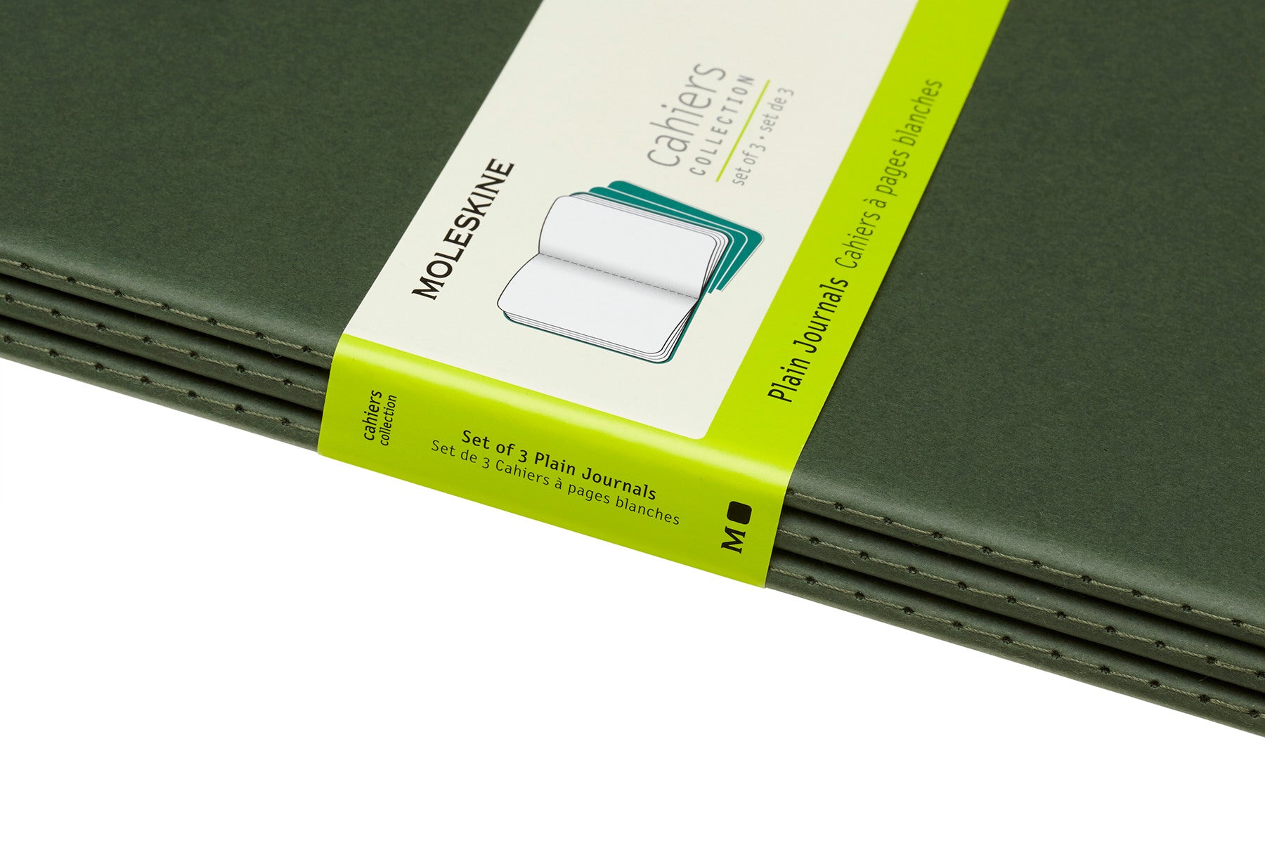 MOLESKINE Cahier XL, 3x, Blanko 855358 Myrtengrün 3 Stück