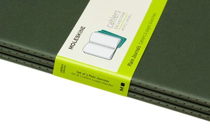 MOLESKINE Cahier XL, 3x, Blanko 855358 Myrtengrün 3 Stück