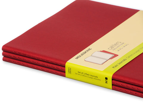 MOLESKINE Notizheft Cahier XL 25x19cm 931090 blanko, rot 3 Stück