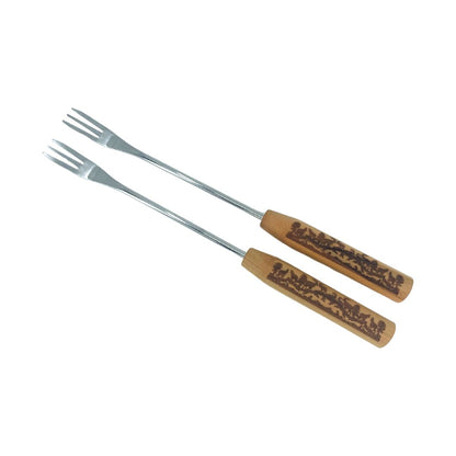 mumix Fonduegabel-Set mit Scherenschnittgravur