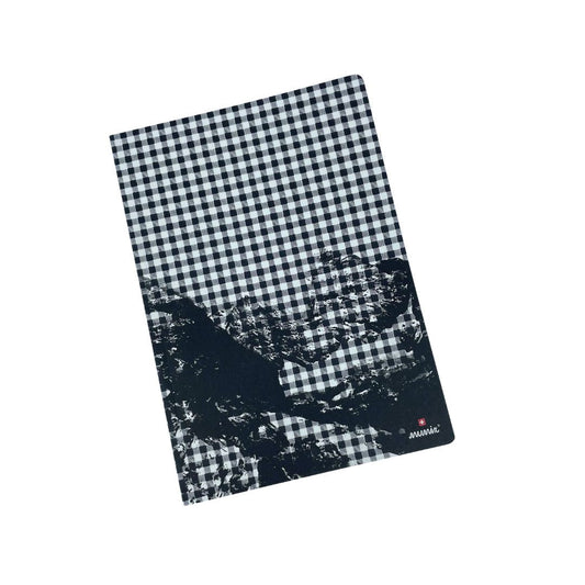 mumix - Checkered Notebook with Black Mountain Design - Minimal, Inspiring for Ideas ✨🗻