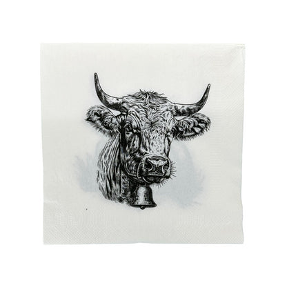 mumix Serviette Kuh Murmeli 33x33, Papier