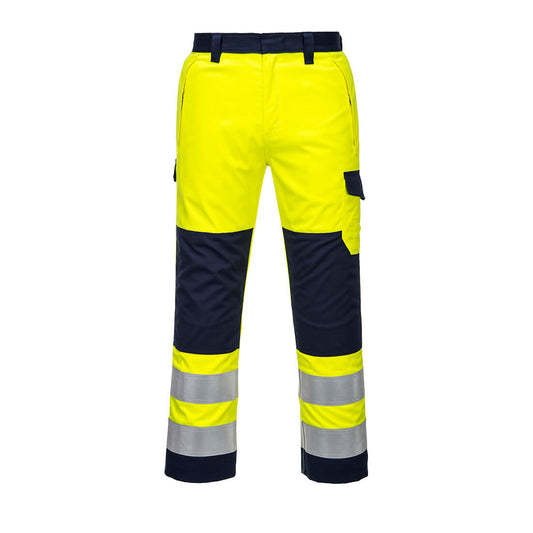 Portwest MV46 Hose – Gelb/Marine – strapazierfähige Arbeitshose