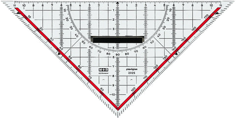 M+R Geometriedreieck 22cm 23250100 abnehmbarer Griff, rot