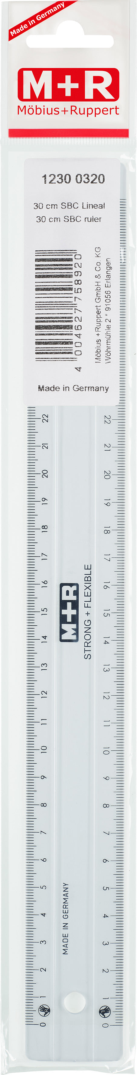 M+R Universallineal 30cm 712300320 glasklar, bruchfest