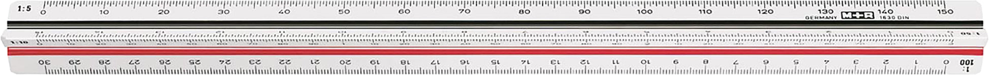 M+R Dreikantmassstab 30cm 716300010 Ingenieur