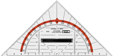 M+R Geometriedreieck 14cm 723180100 abnehmb.Griff Acryl