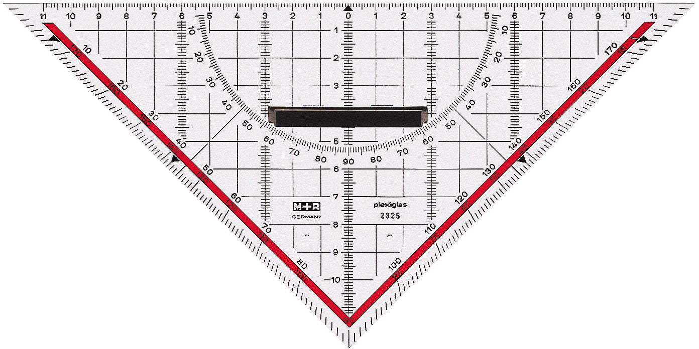 M+R Geometriedreieck 22cm 723230100 abnehmbarer Griff Acryl