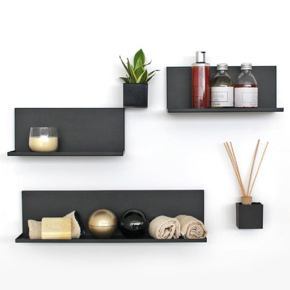KalaMitica® Magnetisches Wandregal "Kostas", 30cm, Schwarz