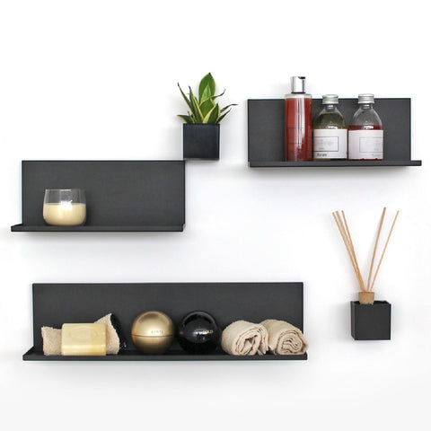 KalaMitica® Magnetisches Wandregal "Kostas", 30cm, Schwarz
