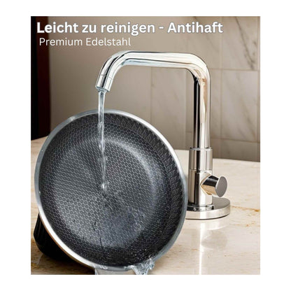 Cheffinger Dutch Oven mit Deckel – 28 cm – Edelstahl – Wabenstruktur – Induktion