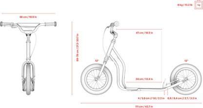 Yedoo Scooter mit Lufträder | Mau | Tealblue