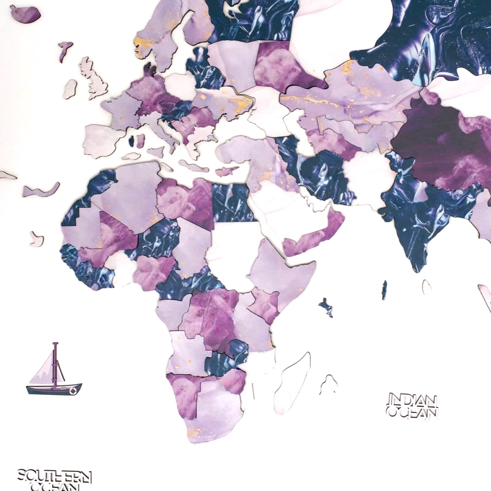 purple world map