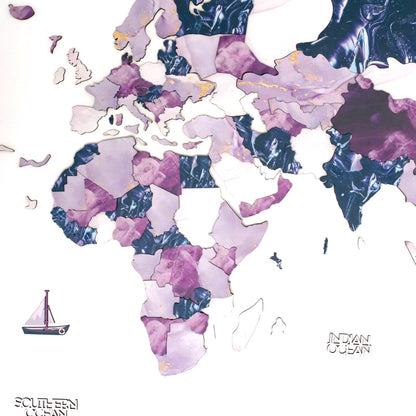 purple world map