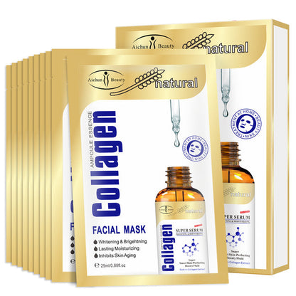Feuchtigkeitsspendendes Hyaluronsäure-Kollagen-Gesichtsmaskenblatt Hydratation Hautpflege Anti-Aging-Blattmasken Erhellen Feste Maske für das Gesicht