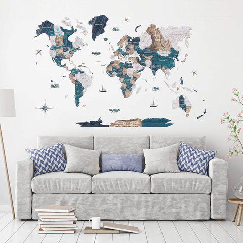 world map wall decor magnet