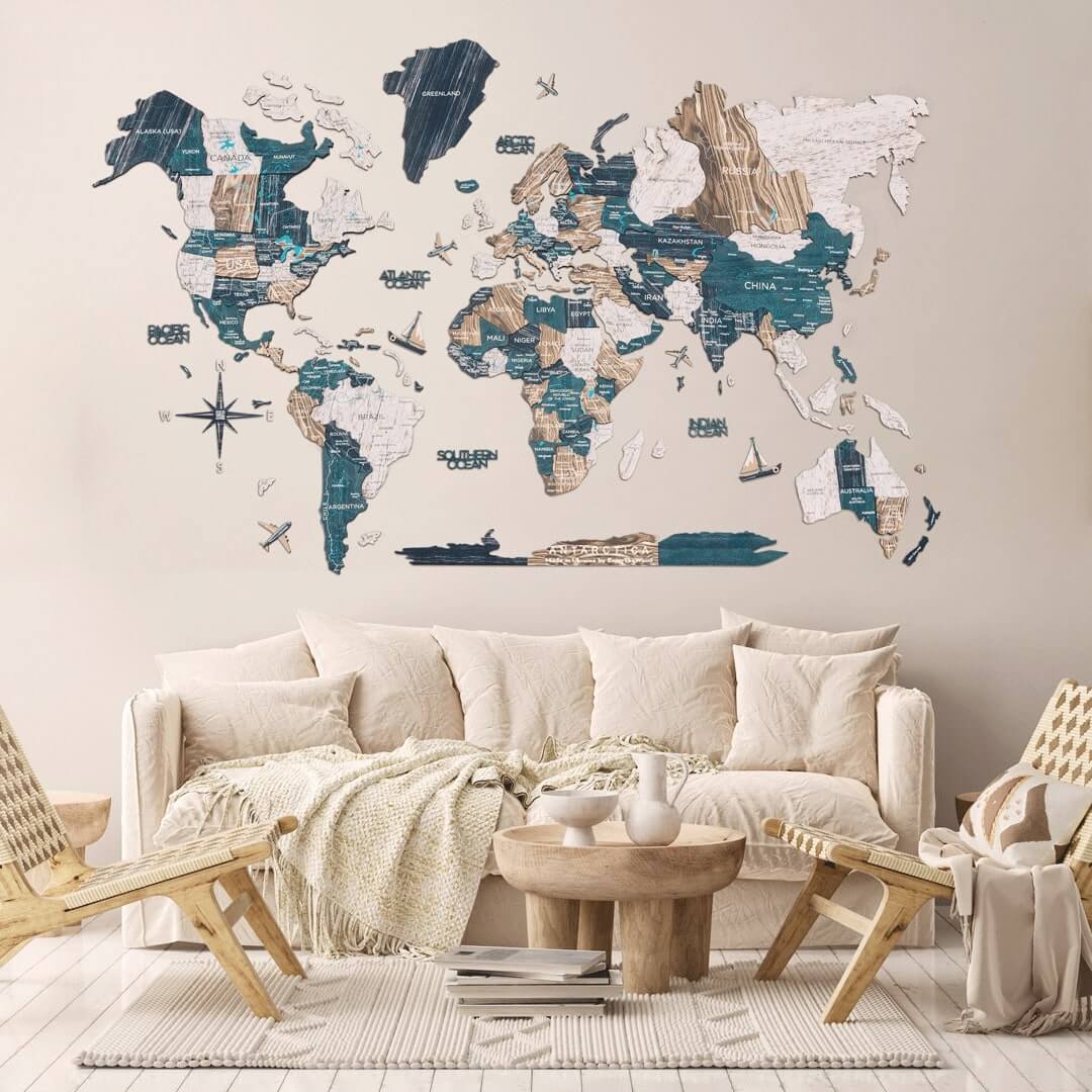 world map wall decor magnet