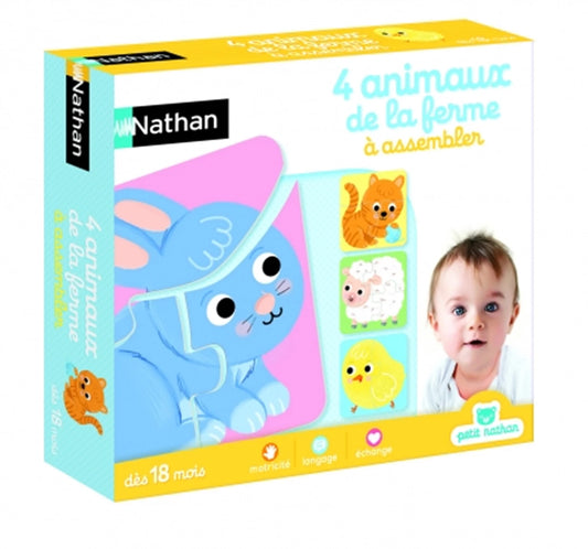 PETIT NATHAN 4 ANIMAUX DE LA FERME A ASSEMBLER