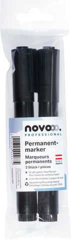 NOVOOO Permanent Marker Set 3mm 21120 schwarz 2 Stück