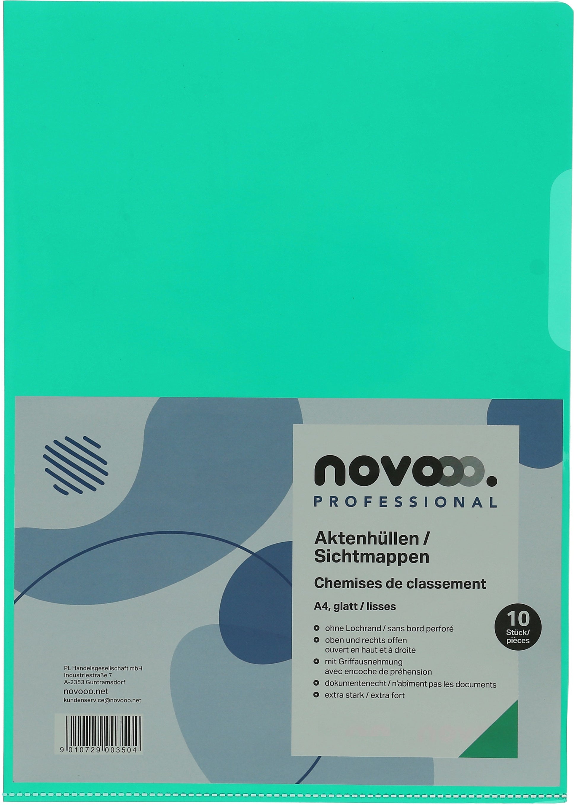 NOVOOO Pro Sichtmappen 140my A4 400197669 grün glatt 10 Stück