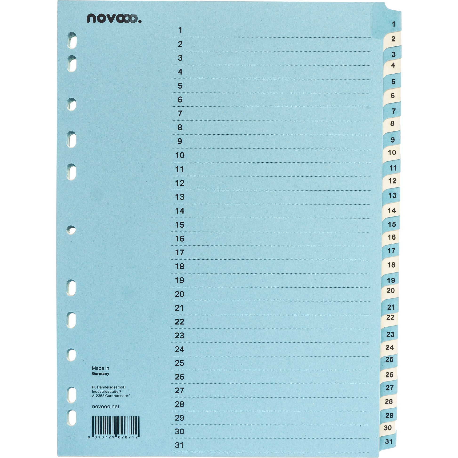 NOVOOO Kartonregister A4 40553 blau/beige 1-31