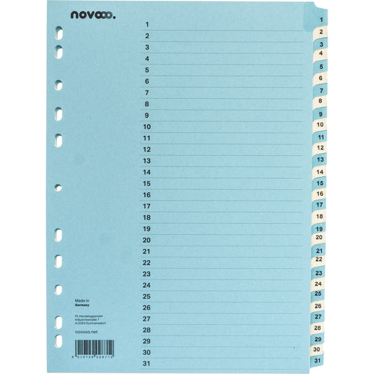NOVOOO Kartonregister A4 40553 blau/beige 1-31